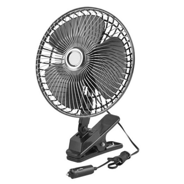 Ventilator auto ltc 12v de 6''/15cm cu oscilație și reglare