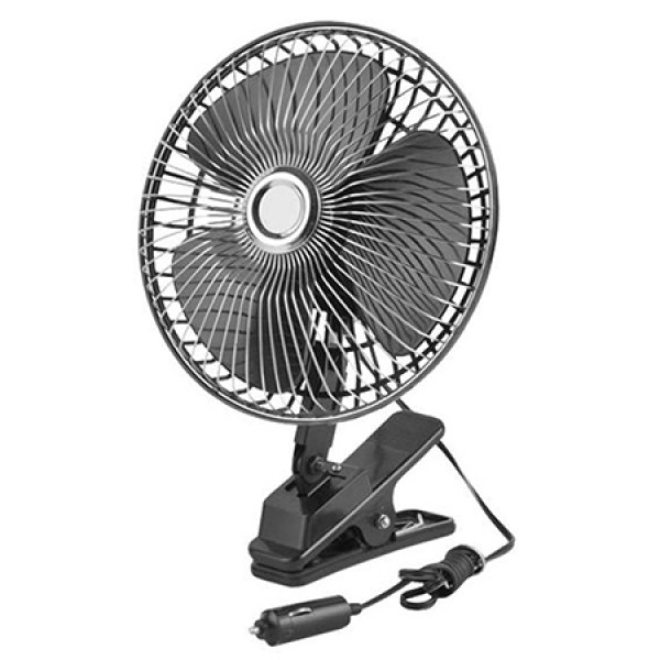 Ventilator auto 24v mini 6 inch pentru camioane și dubă, negru, oscilație