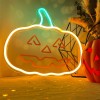 RECLAMA LUMINOASA NEON LED LUMINA VERDE/PORTOCALIE HALLOWEEN