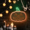 RECLAMA LUMINOASA NEON LED LUMINA VERDE/PORTOCALIE HALLOWEEN