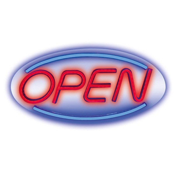 RECLAMA LUMINOASA NEON LED LUMINA ALBASTRA MODEL OPEN RECLAMA LUMINOASA NEON LED LUMINA ALBASTRA MODEL OPEN