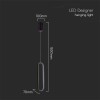 PENDUL TAVAN 9W 4000K - NEGRU