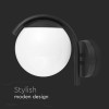 LAMPA PERETE CU SOCLU E27 IP44 - NEGRU MAT