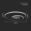 CANDELABRU LED DIMABIL 48W 4000K 62X62X10CM - NEGRU