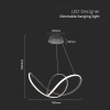 CANDELABRU LED 49W 3000K 70X120CM - NEGRU