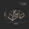 CANDELABRU LED 46W 3000K 64.5X55X42CM - NEGRU