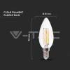 BEC LED E14 4W CU FILAMENT 6500K