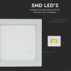 PANOU LED PATRAT INCORPORABIL 18W 3000K ALB CALD