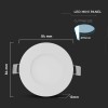 PANOU LED 3W ROTUND 6400K ALB RECE