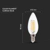 BEC LED E14 6W CU FILAMENT 4000K ALB NEUTRU