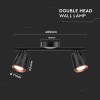 LAMPA LED MONTAJ PERETE 2X6W 4000K ALB NEUTRU - NEGRU LAMPA LED MONTAJ PERETE 2X6W 4000K ALB NEUTRU - NEGRU