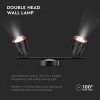 LAMPA LED MONTAJ PERETE 2X6W 4000K ALB NEUTRU - NEGRU LAMPA LED MONTAJ PERETE 2X6W 4000K ALB NEUTRU - NEGRU