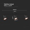 LAMPA LED MONTAJ PERETE 18W 4000K ALB NEUTRU, NEGRU