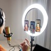 SELFIE RING LIGHT 55W CU TREPIED SI SUPORT 3 TELEFOANE SELFIE RING LIGHT 55W CU TREPIED SI SUPORT 3 TELEFOANE