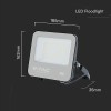 REFLECTOR LED 50W 135LM/W 6500K IP65 CABLU 1M CIP CREE - NEGRU/GRI