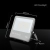 REFLECTOR LED 100W 135LM/W 6500K IP65 CABLU 1M CIP CREE - NEGRU/GRI