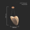 PENDUL LED 10W DESIGN DIN LEMN 3000K