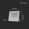 REFLECTOR LED SMD 100W 4000K IP65 CABLU 1M CIP SAMSUNG - NEGRU/GRI