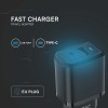 INCARCATOR RETEA QC 20W USB SI TIP C - NEGRU