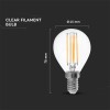 BEC E14 P45 CU FILAMENT LED 6W 2700K