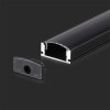 PROFIL ALUMINIU PENTRU BANDA LED 2M 17.4MM X 7MM NEGRU