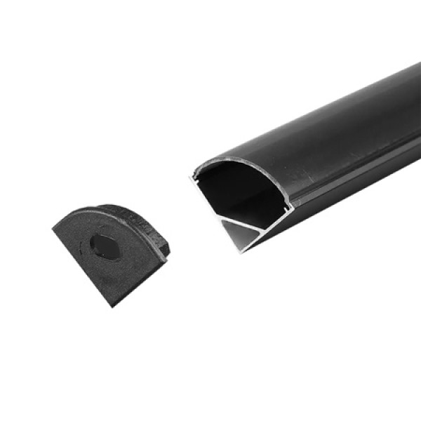 PROFIL ALUMINIU PENTRU BANDA LED 2M 15.8MM X 15.8.MM - NEGRU PROFIL ALUMINIU PENTRU BANDA LED 2M 15.8MM X 15.8.MM - NEGRU