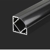 PROFIL ALUMINIU PENTRU BANDA LED 2M 19MM X 19MM - NEGRU