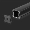 PROFIL ALUMINIU PENTRU BANDA LED 2M 17.2MM X 14.4MM - NEGRU