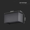 CORP ILUMINAT PERETE IP65 24W 3000K - NEGRU