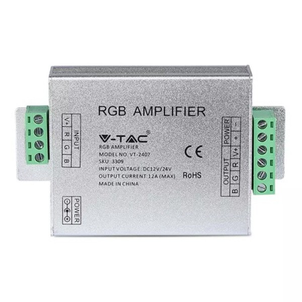 Amplificator banda led rgb 12v 144w / 24v 288w 12a Amplificator banda led rgb 12v 144w / 24v 288w 12a