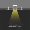 PROFIL ALUMINIU PENTRU BANDA LED MONTAJ RIGIPS 2M MAT