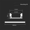 PROFIL ALUMINIU PENTRU 2M 17.4MM X 7.MM MAT ALB