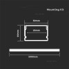 PROFIL ALUMINIU PENTRU BANDA LED 2M 30MM X 20MM ALB PROFIL ALUMINIU PENTRU BANDA LED 2M 30MM X 20MM ALB