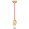 PENDUL TAVAN SOCLU E27 LEMN - ROSU