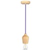 PENDUL TAVAN SOCLU E27 LEMN - VIOLET