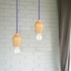PENDUL TAVAN SOCLU E27 LEMN - VIOLET