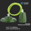 PENDUL TAVAN PORTELAN SOCLU E27 - VERDE PENDUL TAVAN PORTELAN SOCLU E27 - VERDE
