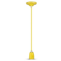 PENDUL TAVAN PORTELAN SOCLU E27 - GALBEN