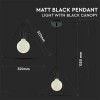 PENDUL TAVAN MAX E27 60W IP20 MODEL GEOMETRIC - NEGRU MAT