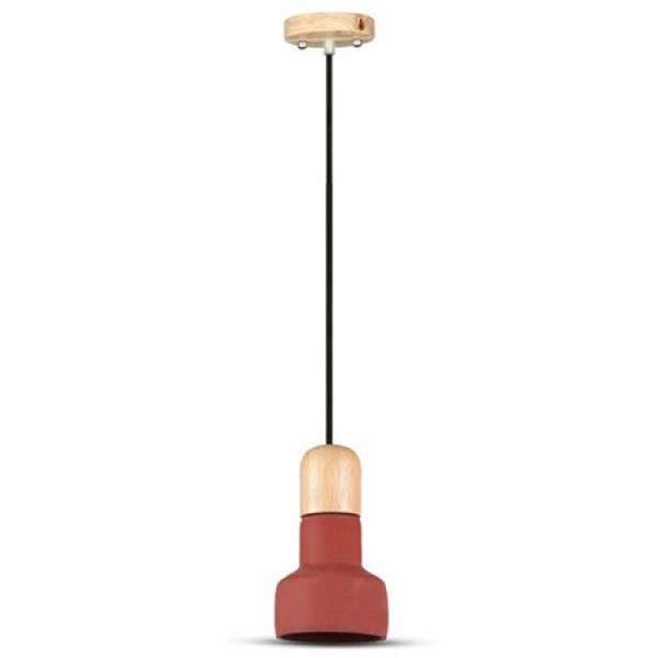 PENDUL TAVAN SOCLU E27 MATERIAL LEMN/CIMENT - ROSU PENDUL TAVAN SOCLU E27 MATERIAL LEMN/CIMENT - ROSU