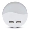 LAMPA VEGHE ROTUNDA CU SENZOR LUMINA 3000K ALB CALD + 2USB