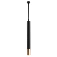 PENDUL CU SOCLU GU10 60X500MM - NEGRU/AURIU