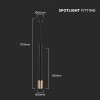 PENDUL CU SOCLU GU10 60X500MM - NEGRU/AURIU