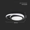 PLAFONIERA  LED 24W 3IN1 - NEGRU