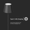 LAMPADAR 4W CU ACUMULATOR IP54 3000K ALB CALD - NEGRU