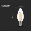 BEC LED E14 6W CU FILAMENT 3000K ALB CALD