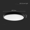 PLAFONIERA LED 36W IP44 6500K ALB RECE - NEGRU PLAFONIERA LED 36W IP44 6500K ALB RECE - NEGRU