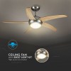 VENTILATOR TAVAN 60W CU ILUMINAT - ARGINTIU/LEMN VENTILATOR TAVAN 60W CU ILUMINAT - ARGINTIU/LEMN