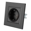 PRIZA SIMPLA 16A CU RAMA DIN STICLA , NEGRU PRIZA SIMPLA 16A CU RAMA DIN STICLA , NEGRU