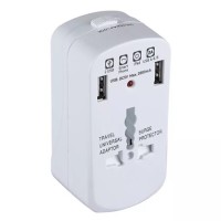 Adaptor universal priza uk, us, eu cu protectie si 2usb 2.1a